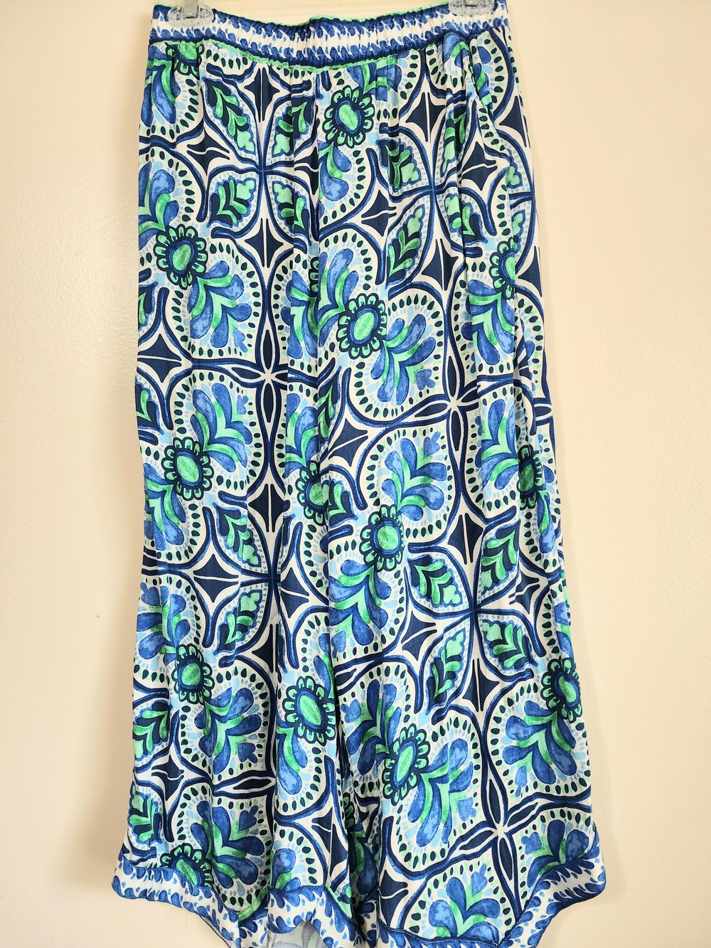 Haute Hippie Navy, Blue & Green Floral Maxi Skirt